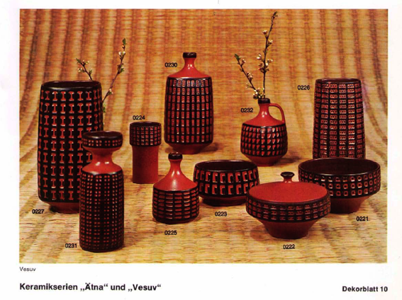 Dekor Vesuv, Verkaufskatalog 1966 Wchtersbacher Keramik